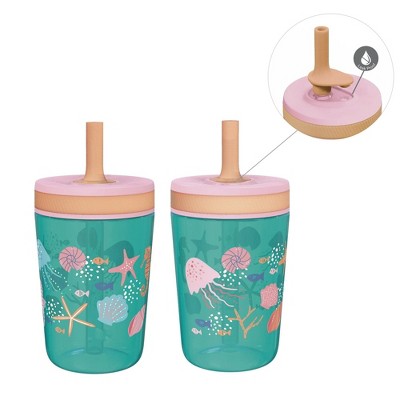 LunaLulinlk 15oz Toddler Cups For Travel or At Home, Durable Plastic Sippy Cups With Leak-Proof Design is Perfect For Kids (Shells)