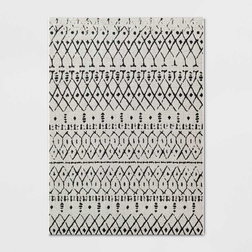  x 12' Grace Geometric Indoor/Outdoor Rug Black/White