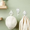 Farmlyn Creek 3 Pack Cast Iron Coat Hooks with Screws, Wall Mounted, Vintage Design (White, 8.3 in) - 2 of 4