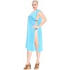 LA LEELA Women's Summer Vacation Beachwear Long Bathing Suit Short Front Tie Swimsuit Cover Ups - 4 of 4