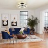 Rennnsan Eorlith 19"W Wheel Classic LED Dimmable Flush Mount Ceiling Fan in Black - 2 of 4