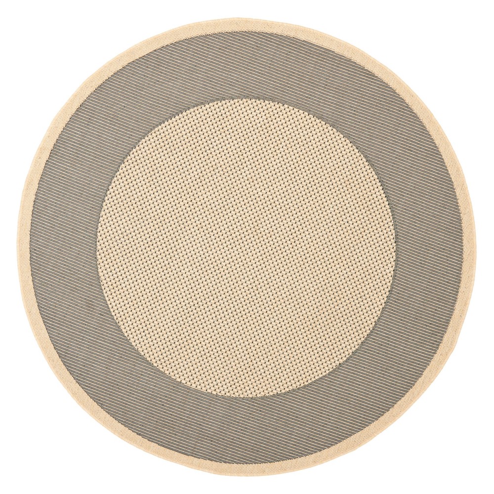 5'3in Babette Round Outdoor Rug Gray/Cream - Safavieh