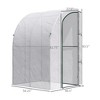 5' x 4' x 7' Outdoor Lean to Greenhouse, Walk-In Green House Plant Nursery with Roll-up Window, PE Cover - 3 of 4