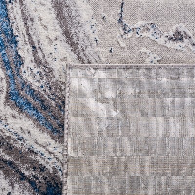 Amelia Grey and Blue Abstract Square Area Rug