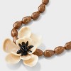 Beaded Flower Necklace - A New Day™ Tan - 4 of 4