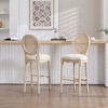 PAGED Folding Dining Chairs Set of 2, Wooden Living Room Chair with Upholstered Seat, Portable Kitchen Chair for Kitchen, Dining Room - 2 of 4