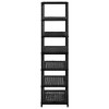 vidaXL Shoe Rack Black Poly Rattan 19.7x11.8x47.2 in Lightweight - 47.2" - 3 of 4