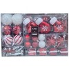 Jornoy 144-Count Assorted Plastic Shatterproof Christmas Ornaments Red/White - 2 of 4