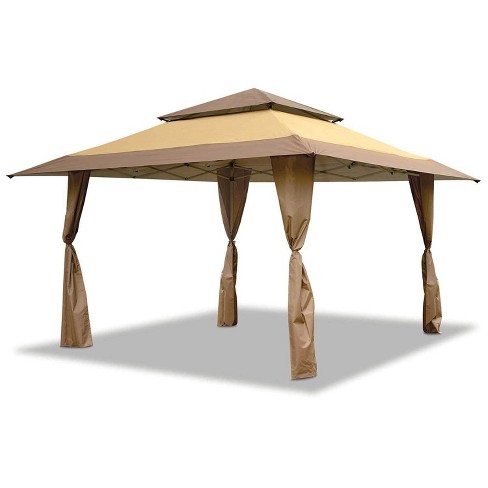 Tan Brown Z-Shade 13 x 13 Foot Instant Gazebo Canopy Tent Outdoor Patio Shelter 