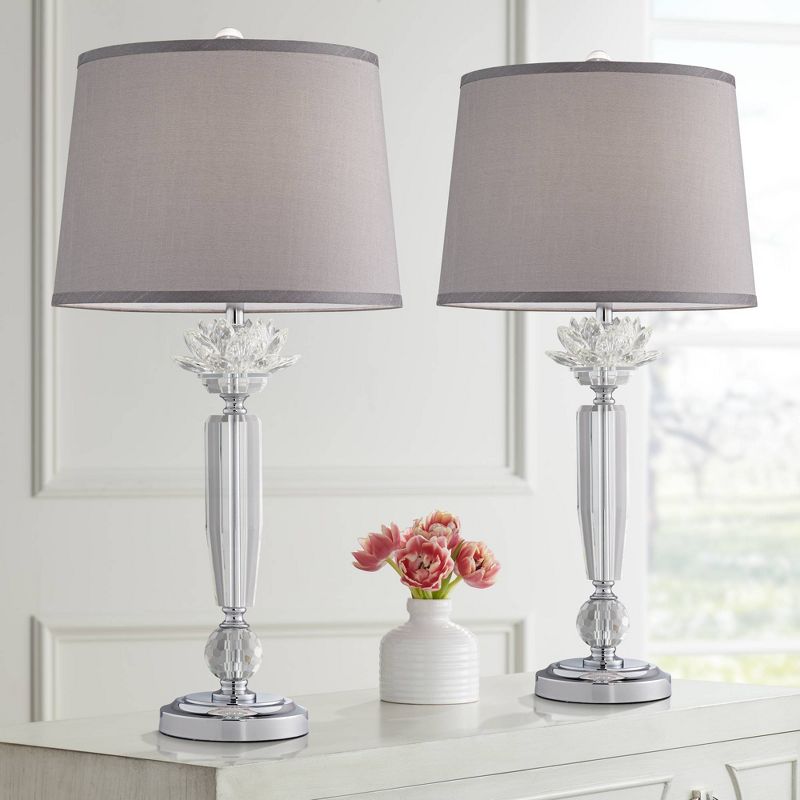 Vienna Full Spectrum Olivia 28 1/4" Tall Modern End Table Lamps Set of 2 Clear Crystal Living Room Bedroom Bedside Nightstand House Office Home, 2 of 10