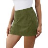 Women's Plaid High Waist Mini Skirt - Fall Bodycon Dress for Fashion Outfits 01 Army Green - 2 of 4