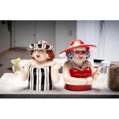 Ceramic Sophisticated Ladies Happy Hour Salt and Pepper Shakers