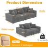 TiramisuBest 82.7" Plush Corduroy 3-Seat Sofa, Modern Deep Seat Cloud Couch with Soft Pillows, Convertible Lounge for Living Room,Beige - 3 of 4