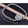 Anna-Kaci Women's Rhinestone Flower Accent Waist Chain with Adjustable Extender - Silver - 3 of 4