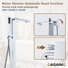 CASAINC 1-Handle Floor Mount Freestanding Tub Faucet with Square Handheld Shower in Brushed Nickel - 4 of 4