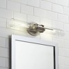 Possini Euro Design Abron Modern Wall Light Brushed Nickel Hardwire 24" 2-Light LED Fixture Clear Glass Shade for Bedroom Bathroom Vanity Living Room - 2 of 4