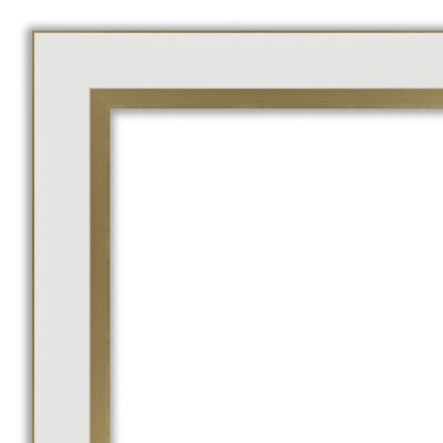 Eva White Gold Narrow Wood Picture Frame 18x24