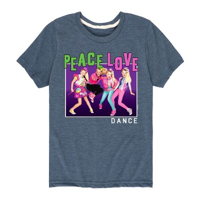Boys' JoJo Siwa Peace Love Dance Short Sleeve Graphic T-Shirt - Heather Blue - Large