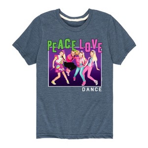 Boys' JoJo Siwa Peace Love Dance Short Sleeve Graphic T-Shirt - Heather Blue - Large - 1 of 4