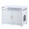 Cat litter box, enclosed cat litter box, furniture with 2 doors, indoor cat bathroom, storage table side table, cat house - 3 of 4