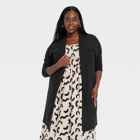 Women's Long Layering Duster Cardigan - A New Day™ Black Xs : Target