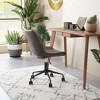 Office Chair 35.2"H Brown – Faux Leather Upholstery with Powder-Coated Steel Frame & Swivel Base, Adjustable Modern Desk Seating by Zuo Modern - 3 of 4