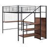 Bellemave Full Size Metal Loft Bed with Desk and Metal Grid, Stylish Metal Frame Bed with Lateral Storage Ladder and Wardrobe,  Black - 4 of 4