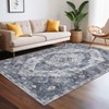 Washable Vintage Oriental Rug Non Slip Low Pile Rug Soft Throw Floor Cover Retro Printed Foldable Indoor Carpet for Living Room Bedroom Nursery - 2 of 4