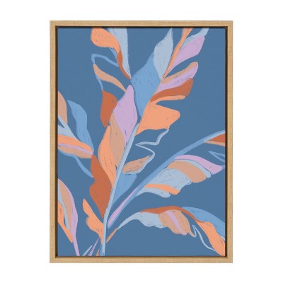 18" x 24" Sylvie Banana Leaves by Kasey Free Framed Wall Canvas Natural - Kate & Laurel All Things Decor