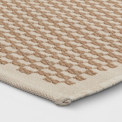 5&#39;x7&#39; Rectangular Woven Outdoor Area Rug Checkered Ivory Natural - Threshold&#8482; designed with Studio McGee_2