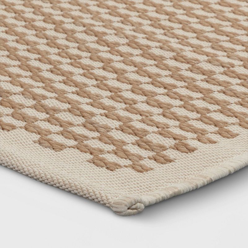 5&#39;x7&#39; Rectangular Woven Outdoor Area Rug Checkered Ivory Natural - Threshold&#8482; designed with Studio McGee, 4 of 6