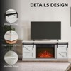 Aukfa Distressed Fireplace TV Stand for TVs up to 65-Inch, with Sliding Barn Doors, Cabinets & Storage Shelves - 4 of 4