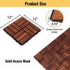 Acacia Wood Interlocking Deck Tiles - 12"x12" Brown Checker Pattern Outdoor Flooring for Patio, Balcony & Poolside - 3 of 4