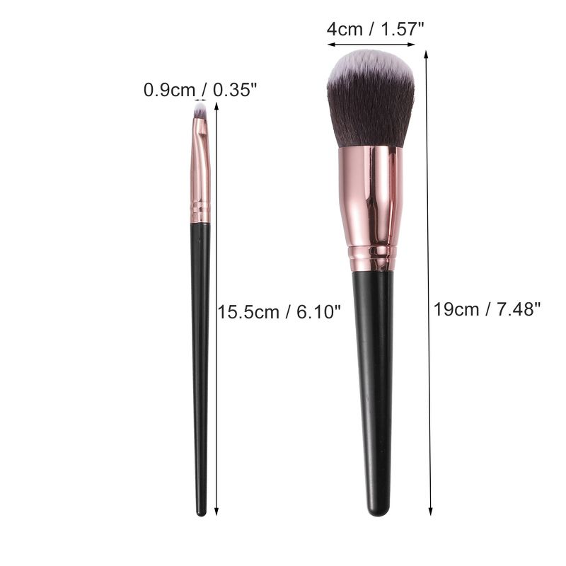 Unique Bargains Makeup Brush Set Concealer Blush Plastic Metal Handle 10 Pcs, 4 of 7