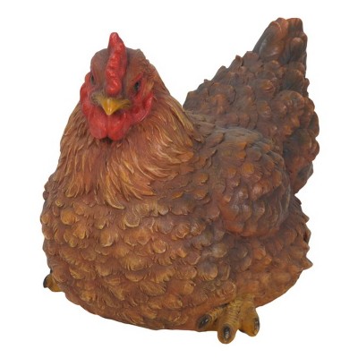 Photo 1 of 7.5 Polyresin Squatting Hen Statue Brown - Hi-Line Gift