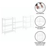 Breighton Home 32.5" Xtra Storage 3 Tier Wide Folding Metal Shelves with Set of 2 Deluxe Extension Shelves in White - 4 of 4