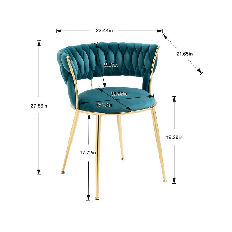 Set of 2 Modern Velvet Upholstered Accent Chair with Tufted Backrest-ModernLuxe, 3 of 14