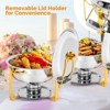 ROVSUN 5 Qt 2 Pack Gold Round Chafing Dishes for Buffet with Lid Holder, Buffet Warmer Set for Party - 3 of 4