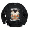 Nashville Music City Guitar Grunge - Womens Garment Dyed Long Sleeve - 2 of 3