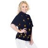 LA LEELA Women's Summer Casual Hawaiian Blouse Shirt Solid Blouses Short Sleeve Button Up Dress Tops Tee Shirts Tank Top Women - 3 of 3