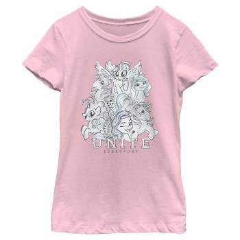 Girl's My Little Pony: Friendship is Magic Unite Everypony Group Portrait T-Shirt