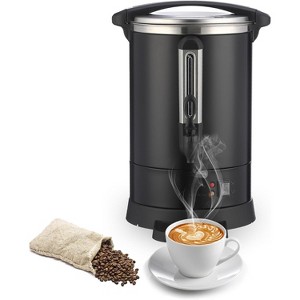 TackView Commercial Coffee Urn Stainless Steel Coffee Dispenser Fast Brew, Black - 1 of 4