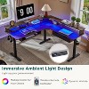 SinCiDo 60" L-Shaped Electric Standing Desk, Height Adjustable Corner Gaming Desk w/ Power Outlets, LED Lighting & 2 Drawers - 3 of 4