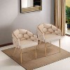CAVINAS Velvet Upholstered Accent Chair with Gold Legs,Modern Arm Chairs for Bedroom,Reading Room,1pc/2pc - 2 of 4