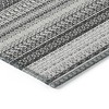 8' Black Round Striped Washable Indoor Outdoor Area Rug - 4 of 4
