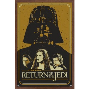 Trends International Star Wars: Return of the Jedi - Gold Illustration Framed Wall Poster Prints - 1 of 4