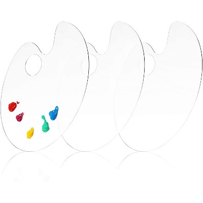 Bright Creations 3 Pack Clear Paint Palette for Acrylic Painting, Arts and Crafts Supplies, 10" x 6"