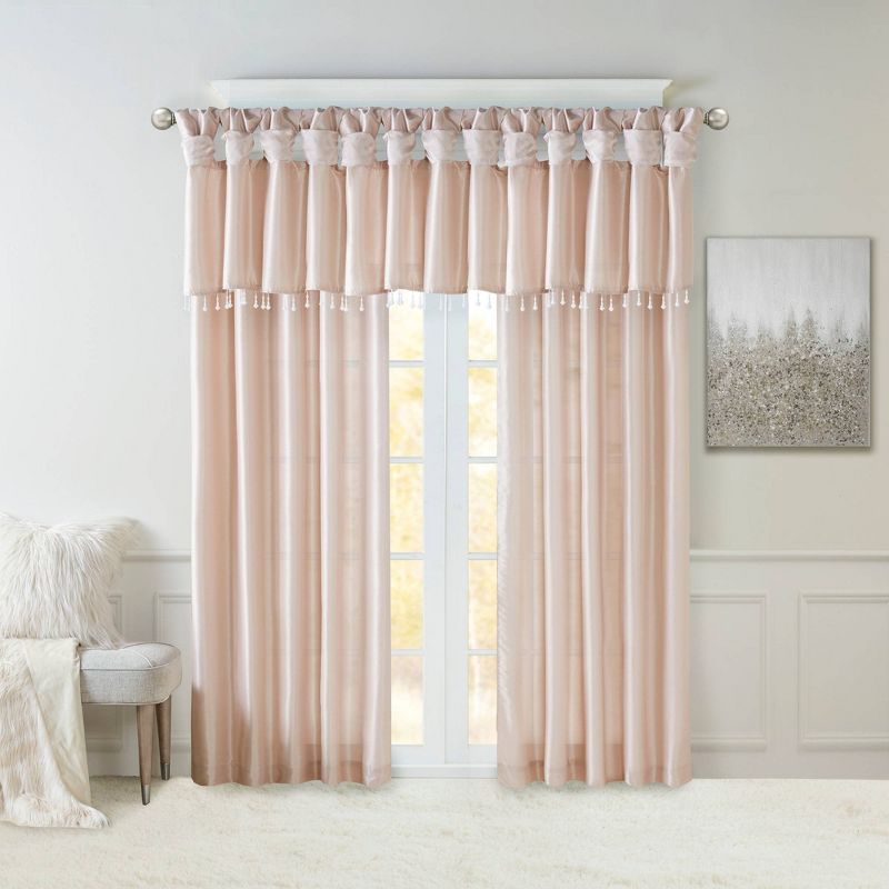 Lillian Twisted Tab Light Filtering Lined Curtain Panel, 4 of 10