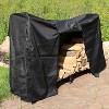 Sunnydaze Outdoor Heavy-Duty Steel Firewood Log Rack Holder and Weather-Resistant PVC Log Rack Cover - 6' - Black - 4 of 4