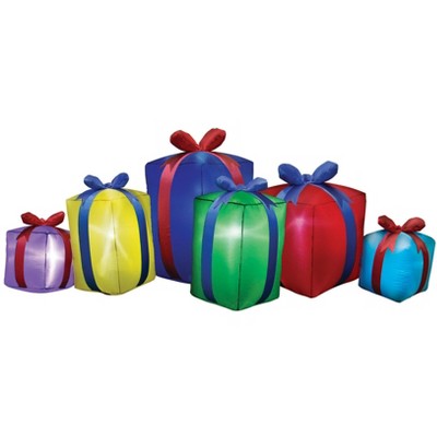 Occasions 8' INFLATABLE ROW OF PRESENTSNON METALLIC, 8 ft Tall, Multicolored